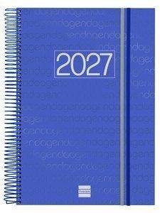 AGENDA ANUAL (2027) FINOCAM ESPIRAL BASIC YEAR ESPIRAL tapa PP con GOMA E40 210x297 D/P AZUL