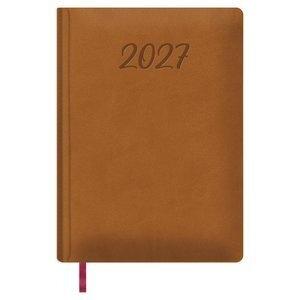 AGENDA ANUAL (2027) DOHE MANAOS COSIDA tapa ACOLCHADA POLIPIEL  170x240 D/P MARRON