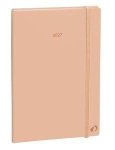 AGENDA ANUAL (2027) QUO VADIS MINISTRE COLOR ML COSIDA tapa DURA con GOMA 160X240 S/V PASTEL NARANJA
