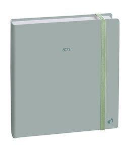 AGENDA ANUAL (2027) QUO VADIS EXECUTIF COLOR ML COSIDA tapa DURA con GOMA 160X160 S/V PASTEL VERDE