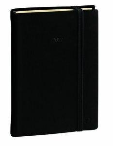 AGENDA ANUAL (2027) QUO VADIS DAILY POCKET PRESTIGIO ML SILK COSIDA tapa DURA con GOMA 130x85 D/P NEGRO
