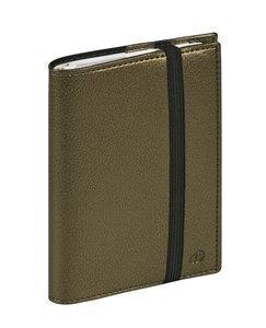 AGENDA ANUAL (2027) QUO VADIS TIME&LIFE POCKET ML SOBRECUBIERTA WIRE-O tapa SIMIL PIEL CON GOMA 100x150 S/V 2 PAG. KAKI METALIZA